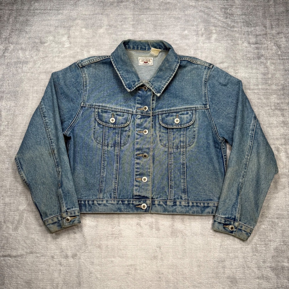 Nevada Jeanswear Jacket Womens Medium Blue Vintage 90s Western Boxy Cropped